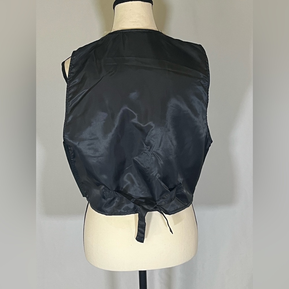 MIDWEST TRADERS Vtg Leather Vest With Sherpa Trim - Picture 3 of 5